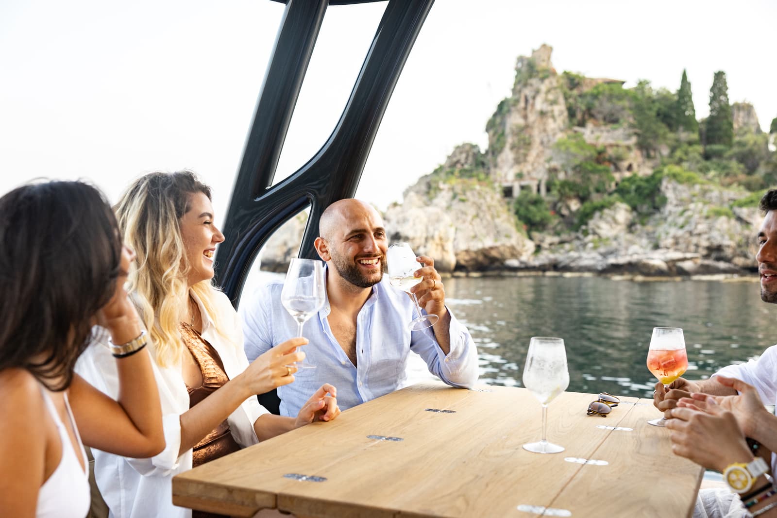martini aperitivo yacht lifestyle sicily sunset atmosphere